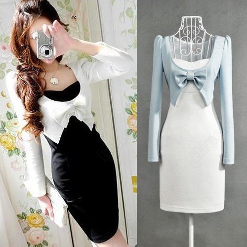 Ol Women'S Japan Kawaii Fashion Dolly Sweet Princess Bow Off Two Dress