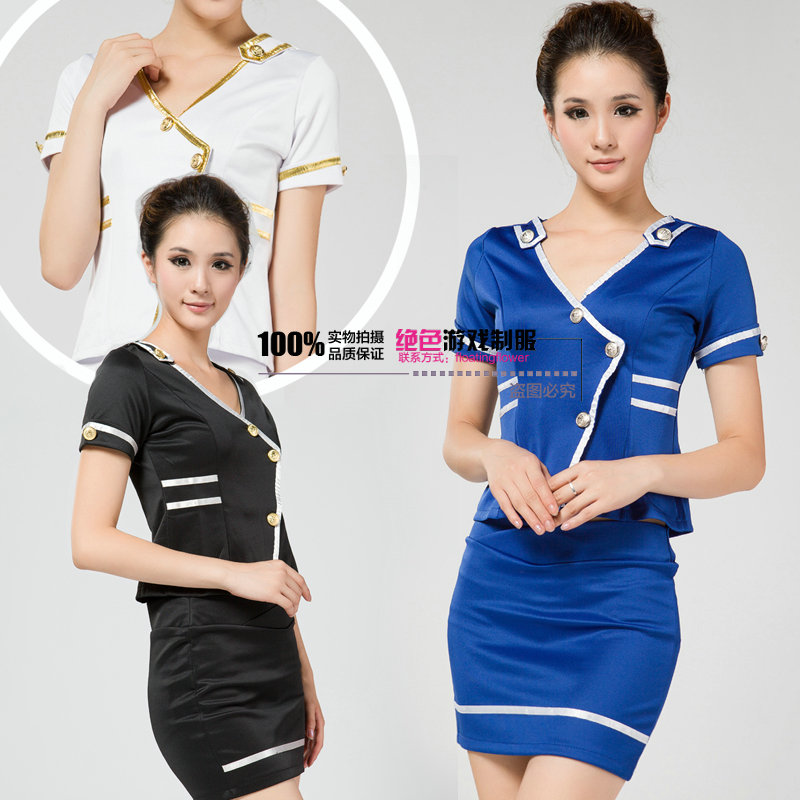 Ol work wear women's set stewardess clothing summer sauna ktv work wear uniform