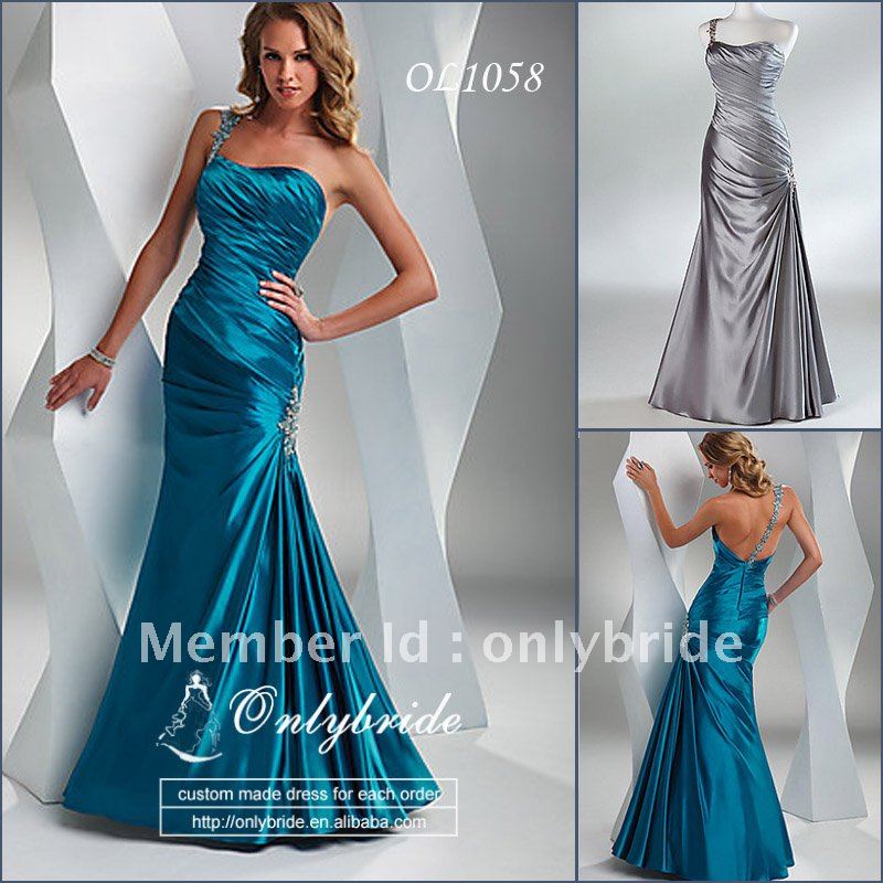 OL1058  Newest Real sample Beaded one shoulder Mermaid  Celebrity Dress 2012