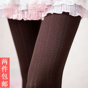 on sale free shippin stripe twised slim socks spring and antumn female pantyhose legging