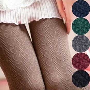 on sale  free shipping socks autumn and winter women's legging pantyhose velvet heart of love fashion