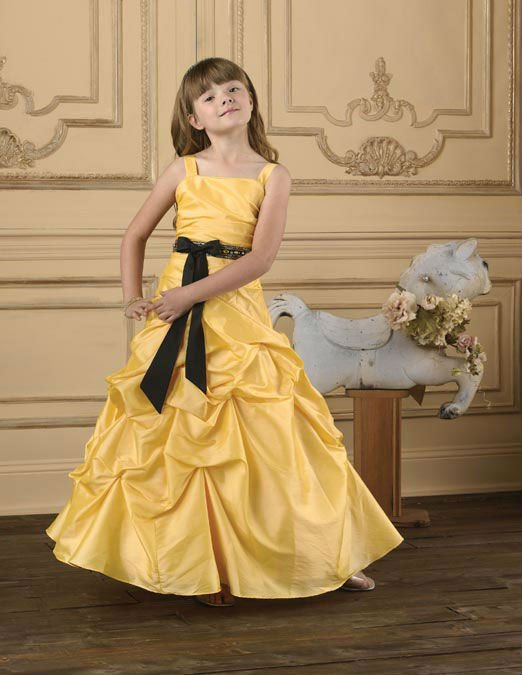 On Sale ! Free Shipping! TZ-001Cute Spaghetti Straps Sleeveless Taffeta Flower Girl Dress /Child Dress/Ball Gown Dresses
