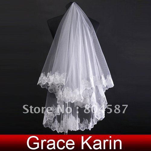 On Sales Grace Karin 1.7M Rectangle Bridal Wedding Dress Veils Lace Veil Free Shipping CL2703