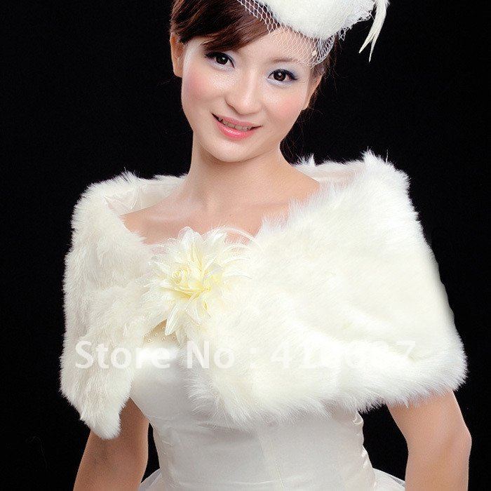 one flower plush ivory elegance wedding wrap