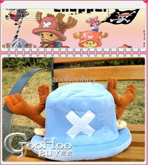 One piece Tony Chopper antlers hat / Cosplay Costume hat / BLUE Plush cap