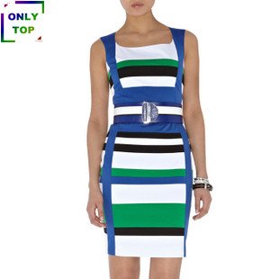 [Only Top] New Arrival Women's fashion brand Dress Graphic Stripe Shift Evening Cocktail Party Dresses (947) UK Size 8-16