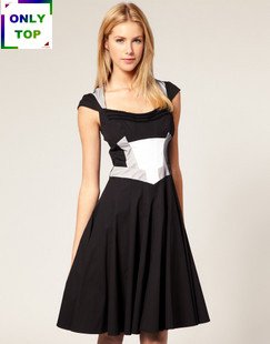 [Only Top] New Arrival Women's Homecoming brand Dress  Pleated Skirt OL Evening Cocktail Party Dresses (968) UK Size 8-16