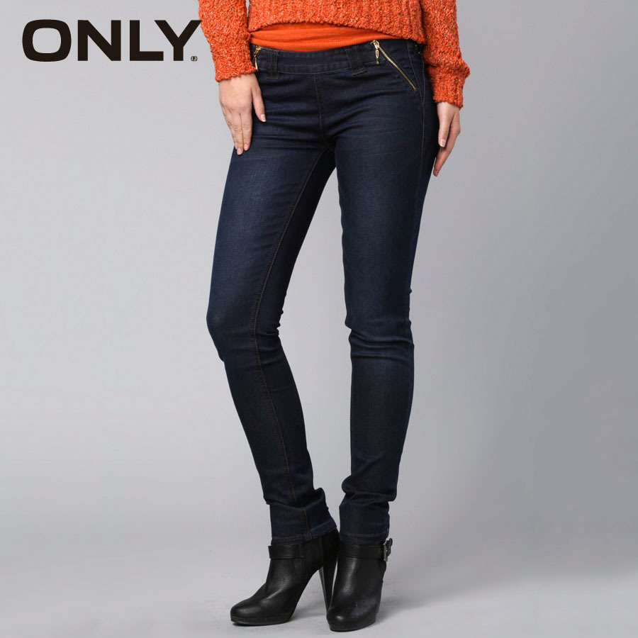 Only2013 spring basic lo low-waist jeans denim blue 113163001921