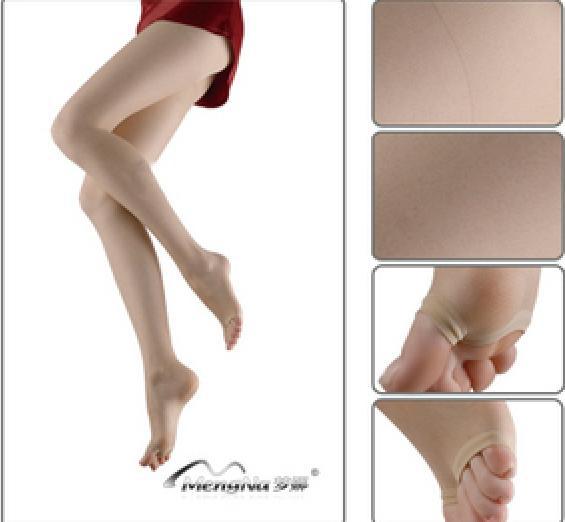 Open-toed ultra-thin core-spun yarn thin transparent stockings