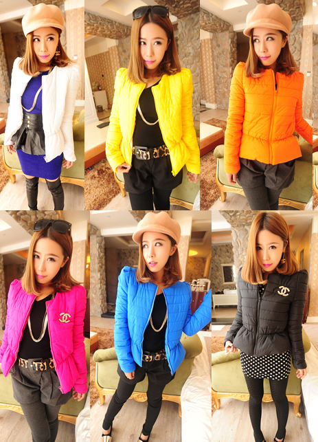 Orange 2012 winter slim thickening thermal short design wadded jacket cotton-padded jacket cotton-padded jacket female 5200