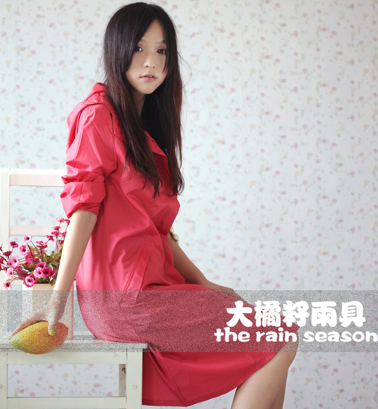 Orange big seed rain gear thin quick-drying watermelon red fashion adult raincoat 1001