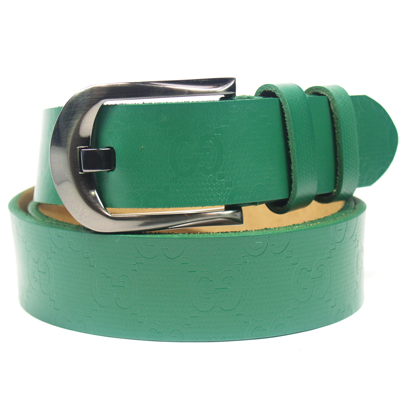 Orange strap cowhide casual strap fashion women's belt genuine leather strap green