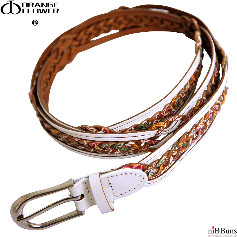 Orangeflower women's belt knitted genuine leather strap fashion strap accessories