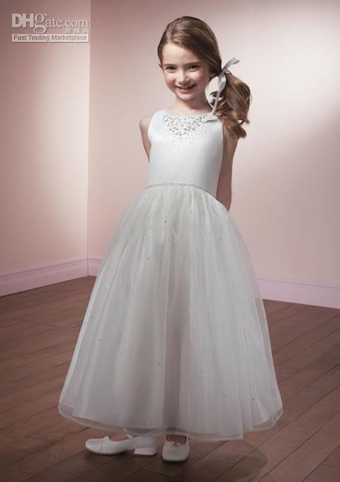Organza Flower Girl Dress 2010 style(FGD0097) A-line Round-neck Knee-Length