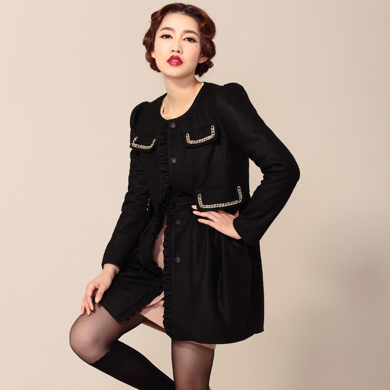 Original design 2012 jkv autumn and winter thermal slim cotton-padded jacket medium-long wadded jacket female