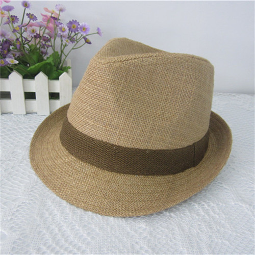 Original linen hats brown khaki jazz fedoras hat