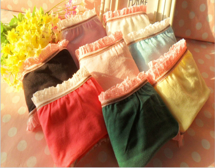 Original single candy-colored underwear comfortable simple solid color underwear