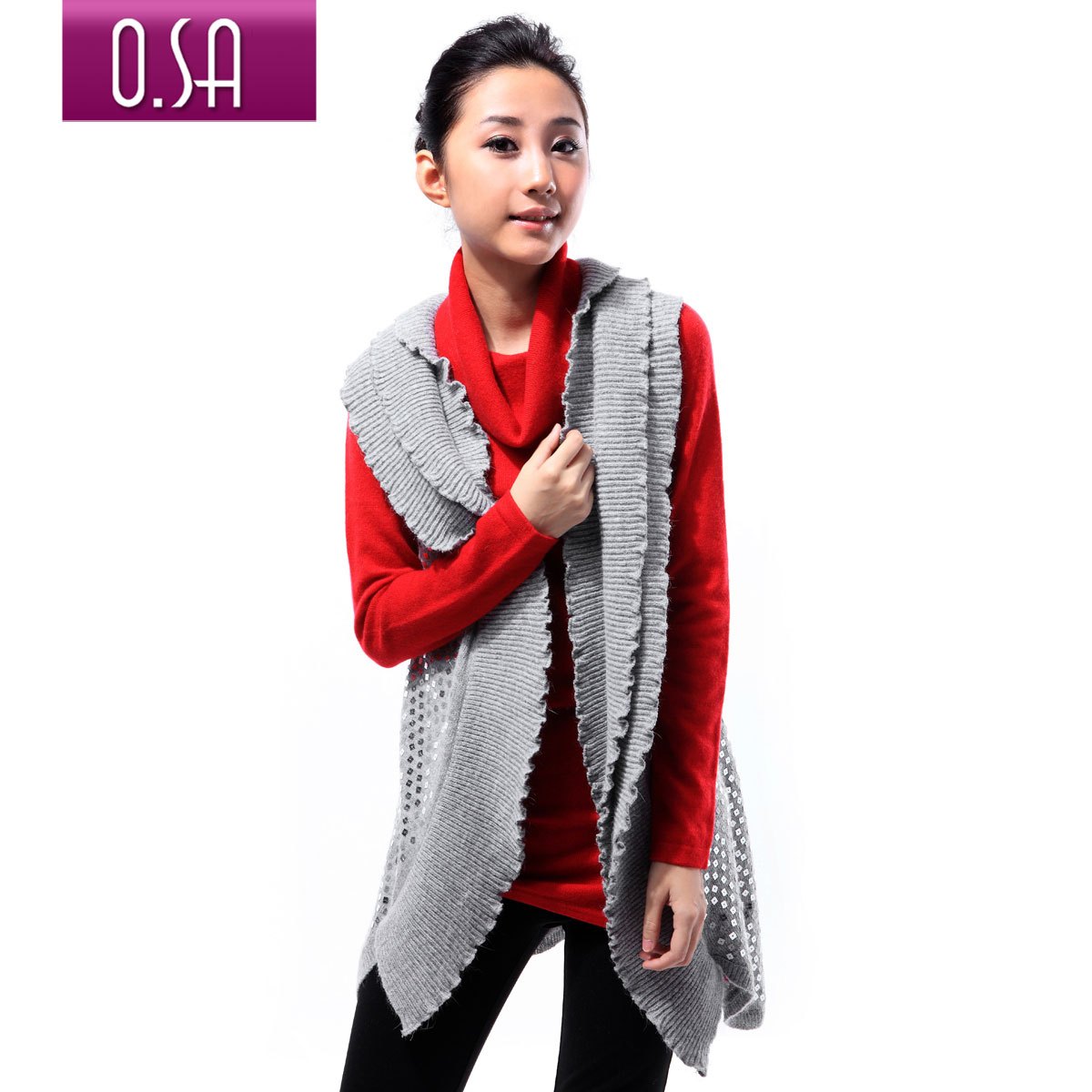 Osa OSA 2012 women's medium-long loose cardigan sweater e00911