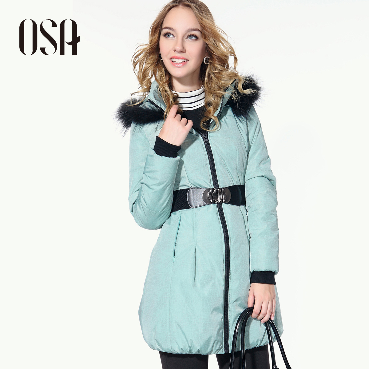 Osa women's winter fur collar long design clothes women's wadded jacket cotton-padded jacket cotton-padded jacket outerwear