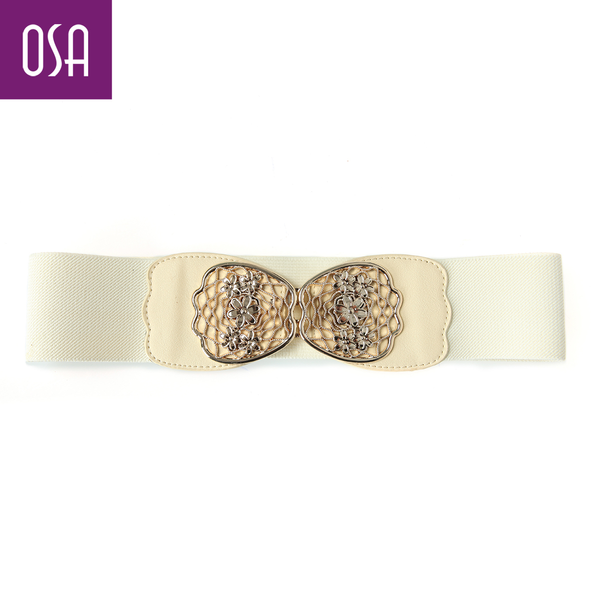 Osa2012 bow decoration cowhide genuine leather women's elastic belt p21920