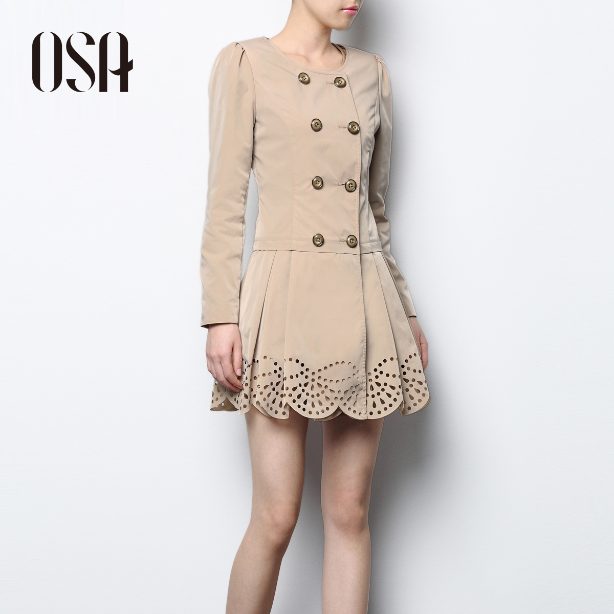 Osa2013 spring double breasted medium-long Women casual clothing outerwear f33024