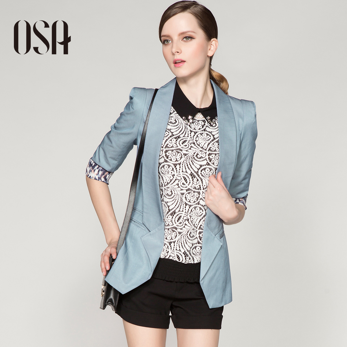 Osa2013 spring outerwear female spring and autumn women's slim three quarter sleeve blazer short jacket w33030