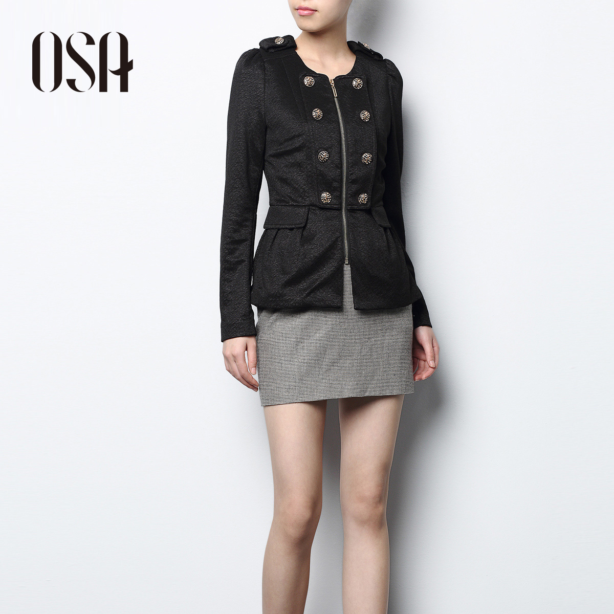 Osa2013 spring slim o-neck casual women's spring and autumn short jacket w33083