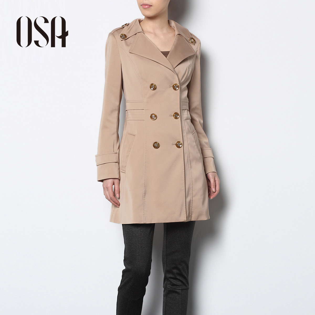 Osa2013 spring women's fashion long design slim women's trench outerwear f33013