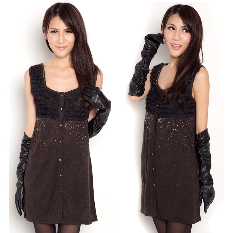 Oscar 2012 autumn female slim long design sweater