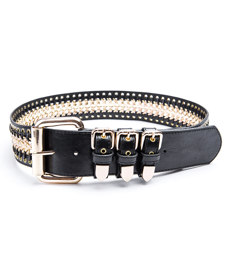 Othermix personality genuine leather belt women's strap