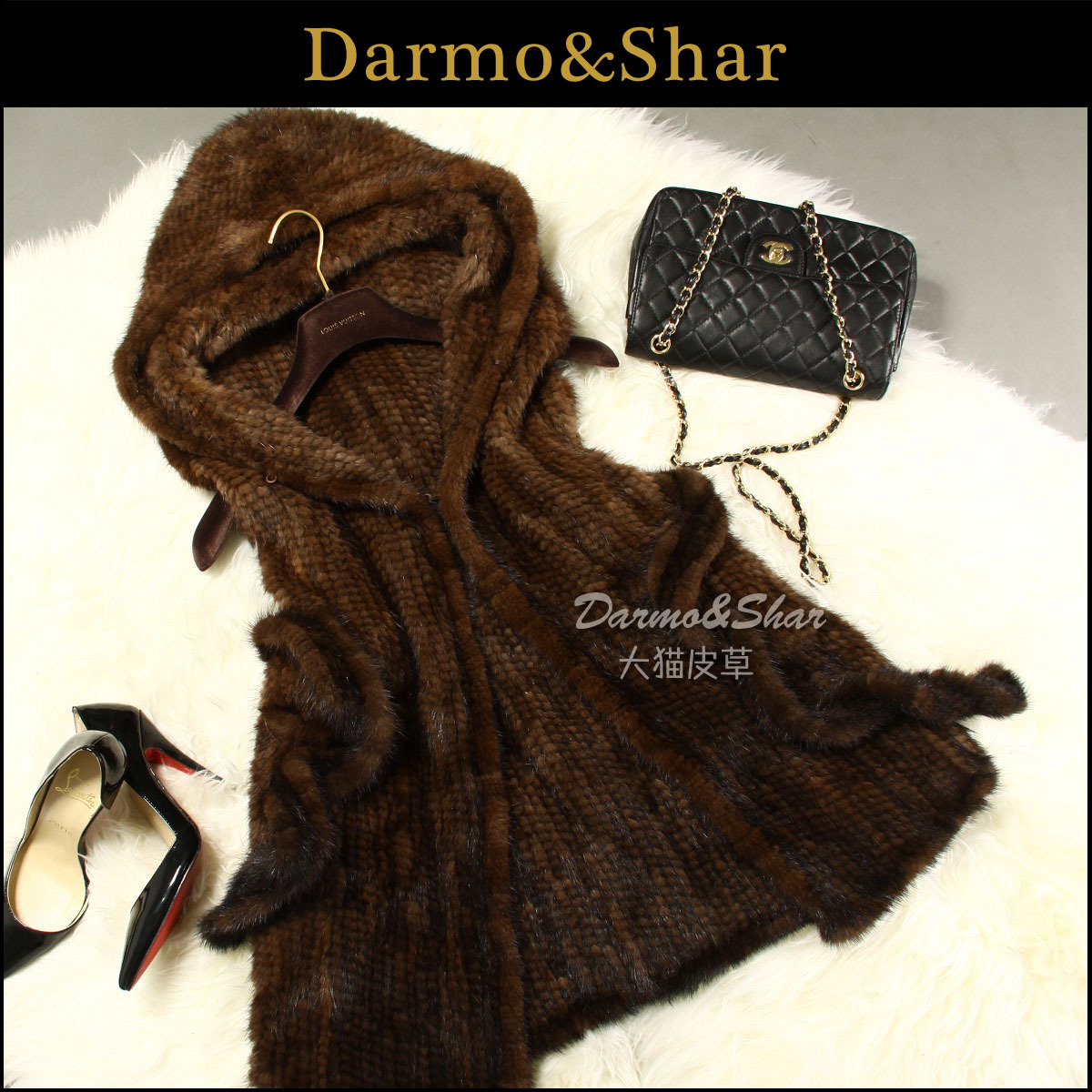 OTTO 2012 fashion medium-long mink hair knitted vest fur coat free shipping
