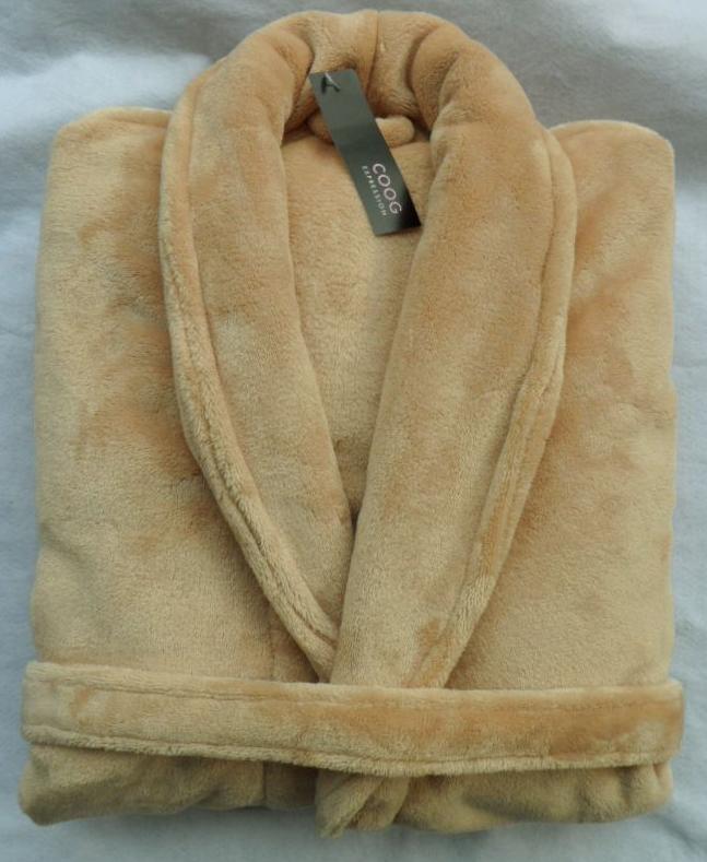 OTTO  thickening coral fleece sleepwear robe bathrobes male beige color flannel free shipping