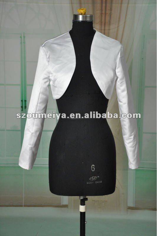 OUMEIYA OB9 Satin Long Sleeve Wedding Gown Jacket