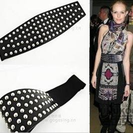 OUT STOCK Celebrity Style Black Classical Metallic Stud Leather Wide Waist Belts Wholesale 5pc/lot Free Shipping