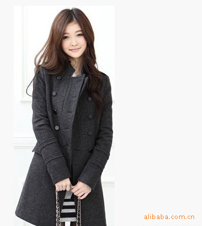OUT STOCK FREE SHIPPING Z-522 Women Double Breasted Wool Coat Trench Winter Outwear Fast Delivery Best Quality