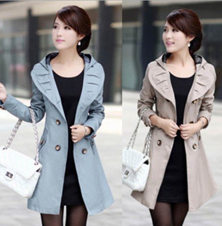 OUT STOCK LD-014  Fashion British Style Women's Double-breasted Casual Coats  Hot Sale Free Shipping