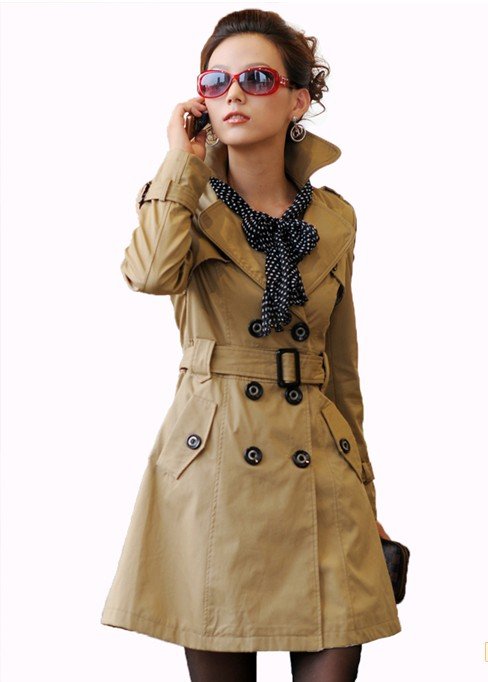 OUT STOCK QD-005 Fashion Women Spring Autumn Winter Double Breasted Slim long Style Jacket/Coat Hot