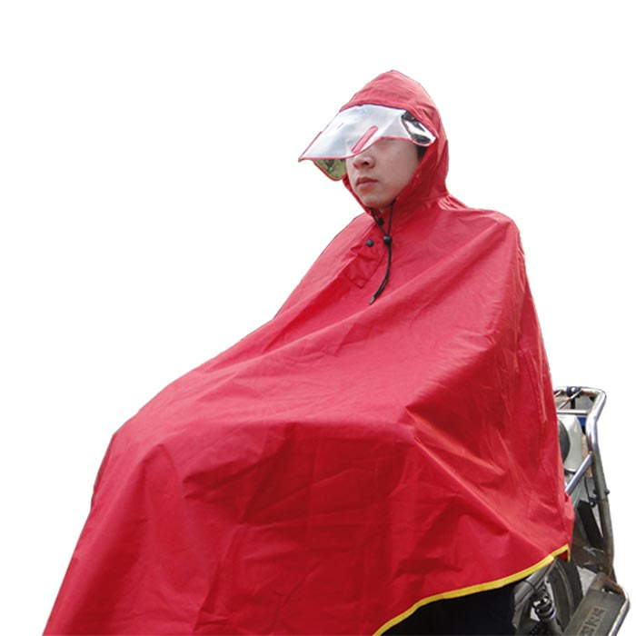 Outdoor poncho motorcycle waterproof fabric raincoat poncho - adjustable waterproof cap