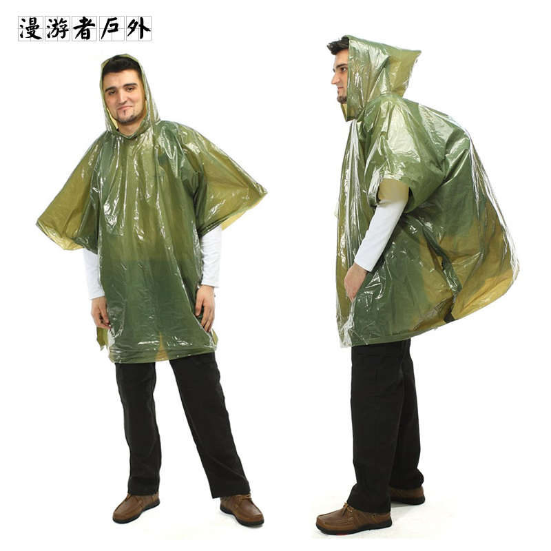 Outdoor portable thick raincoat poncho backpack poncho water-resistant
