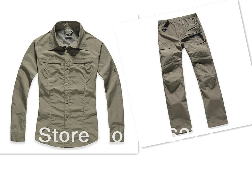 Outdoor sports wear Quick Fast Dry  shirts and pants women UV Resistant Fast Drying Speed Dry T Shirts   Shirts+ Pants women