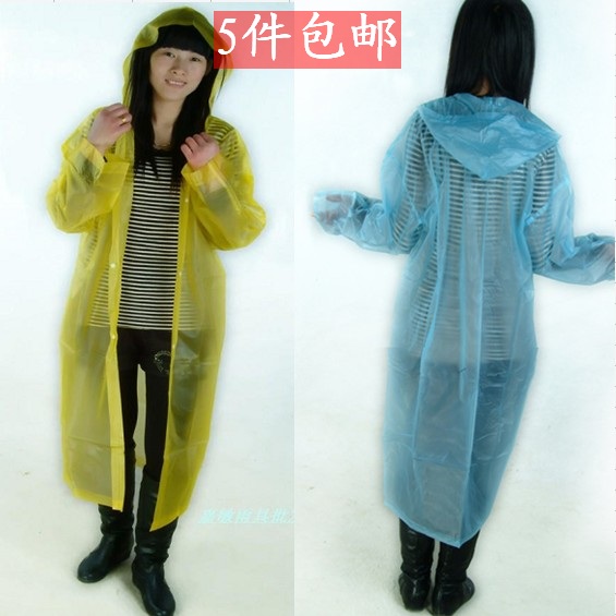 Outdoor translucent general adult raincoat poncho disposable pvc scrub thickening