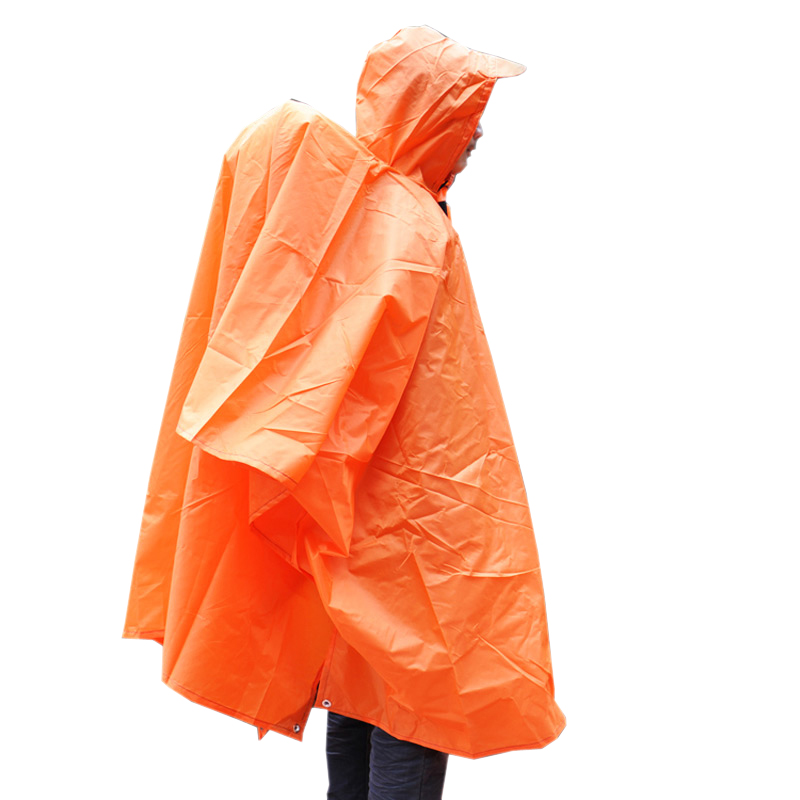 Outdoor travel three-in raincoat multifunctional poncho tent cloth mat water-resistant