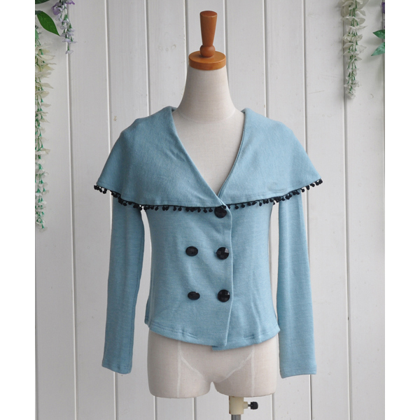 Outerwear female spring and autumn casual turn-down collar short jacket collar thin women's cape