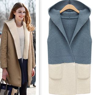 Outerwear jooen outerwear sleeveless medium-long gentlewomen fashion hooded cardigan spring