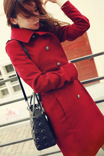 Outerwear woolen outerwear female medium-long thickening woolen trench autumn and winter woolen overcoat