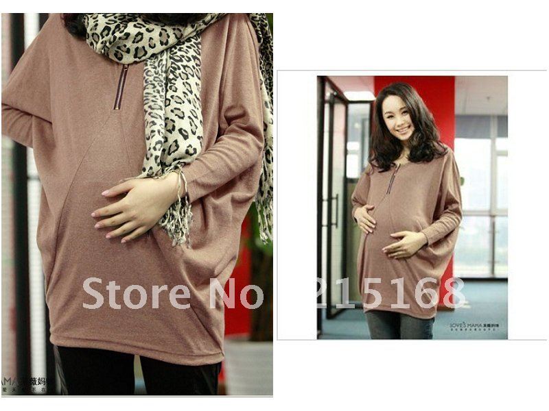 outfit new large size comfortable leisure T-shirt pregnant woman coat batwing coat pregnant women backing unlined upper garment