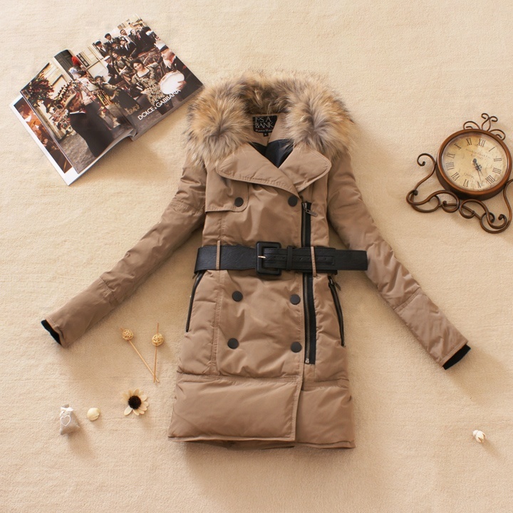 outwear winter Wholesale 2012 long bi-fur collar down jacket\