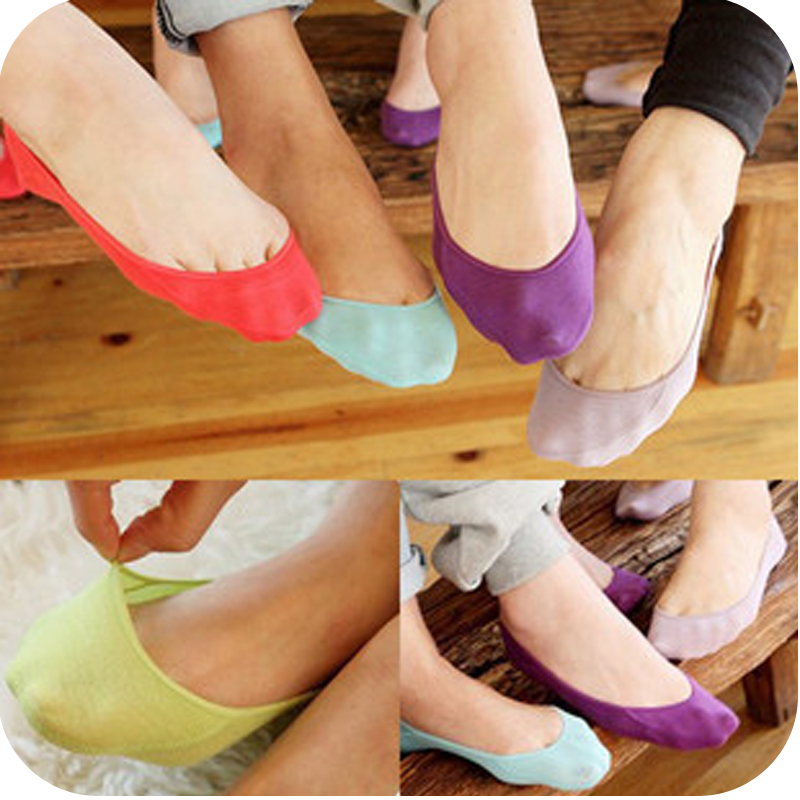 Ow92 shallow mouth candy color sock, slippers sock,slip-resistant invisible socks ,free shipping