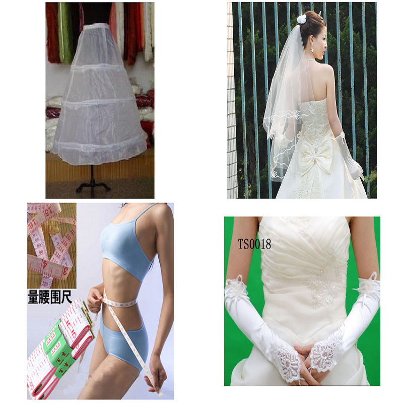 owa002 2013 unique wedding dress petticoats,veils,measurement tape,wedding gloves set for free shipping