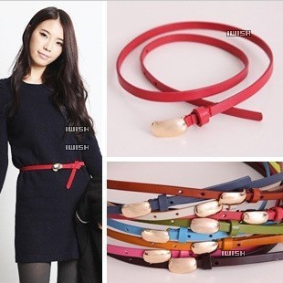 P-0088 small pea fashion genuine leather women's decoration thin all-match belt cowhide Women strap